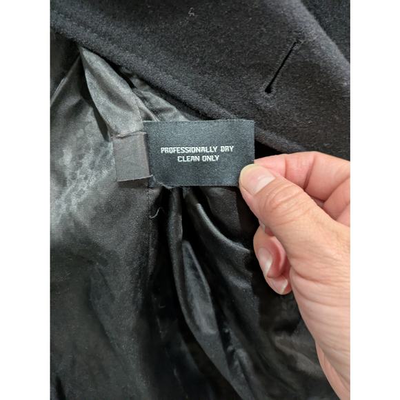 GUESS Wool Blend Coat Women's Small Black Button Front Long Sleeves - Picture 13 of 15